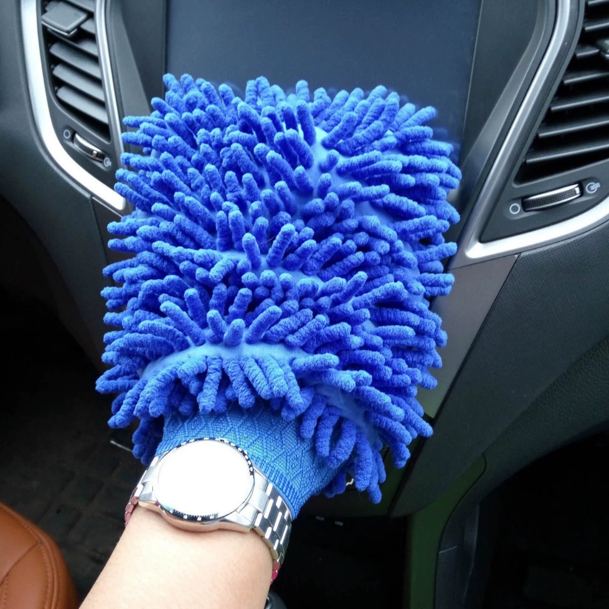 Chenille Car Wash Mitt detail