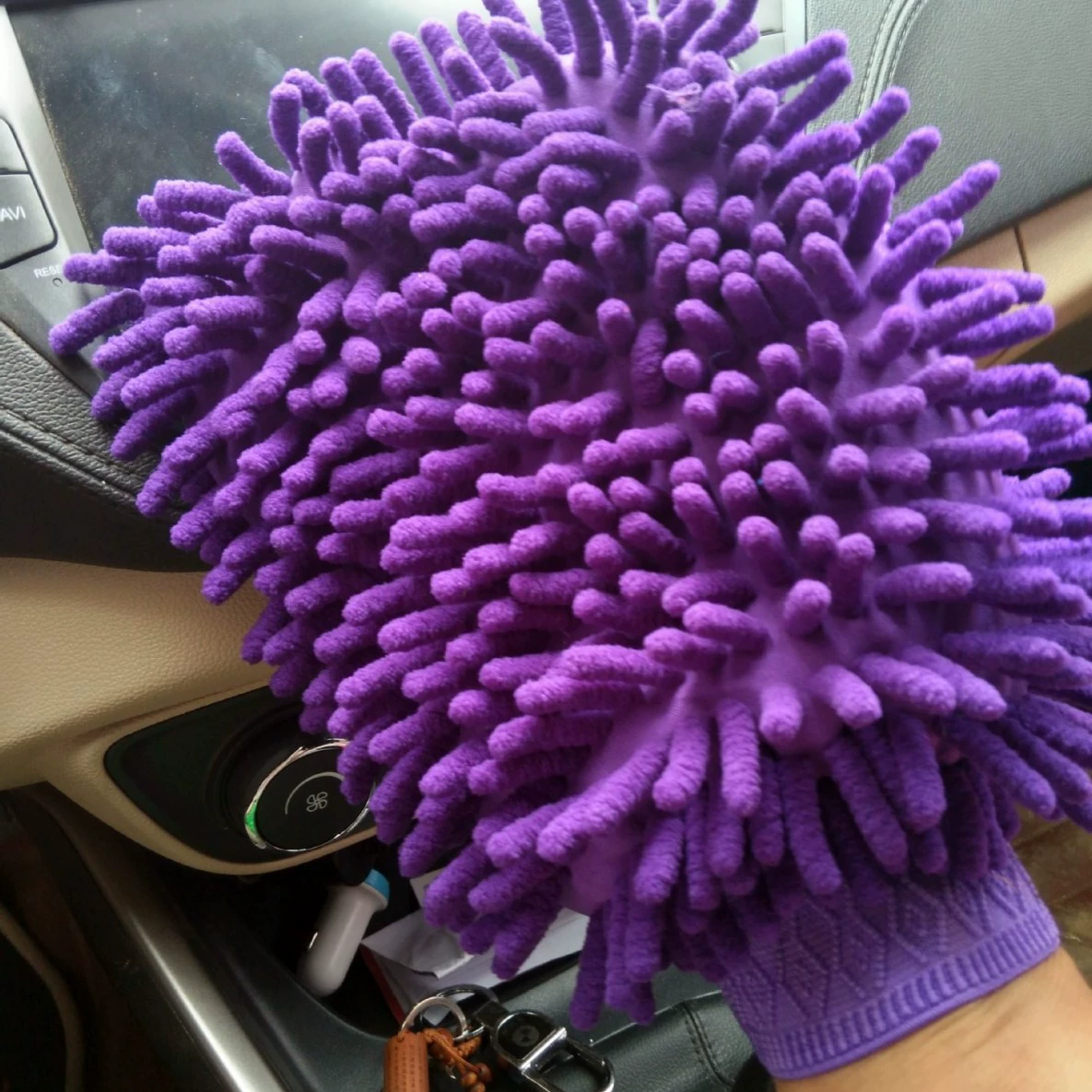 Chenille Car Wash Mitt detail
